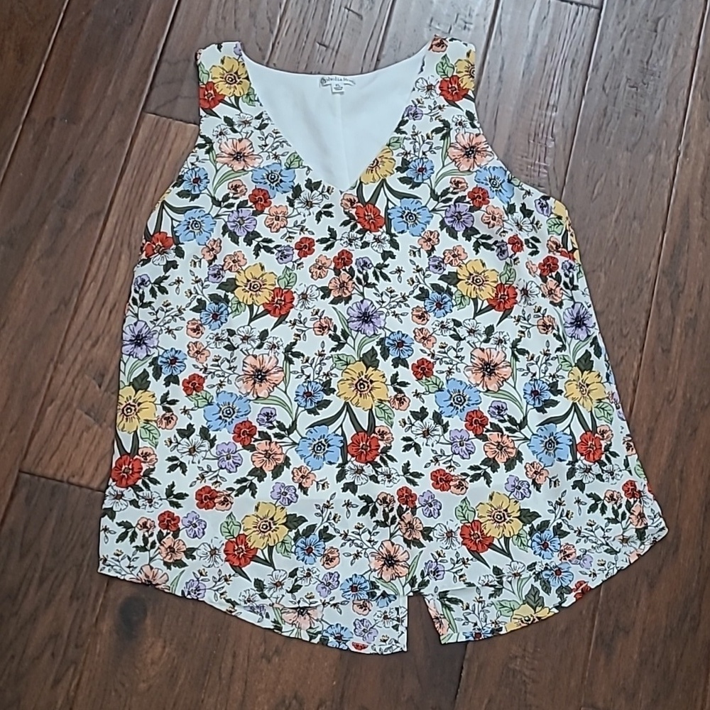 Ophelia Roe Colorful Floral Sleeveless Blouse size XL
